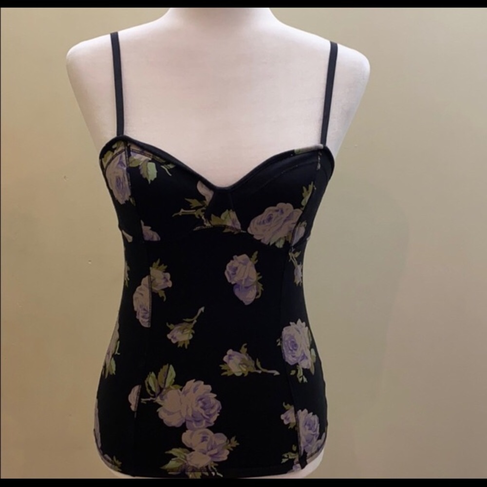 Talula Aritzia Floral Bustier Tank Top Size XXS Women's Fashion Flowers Print